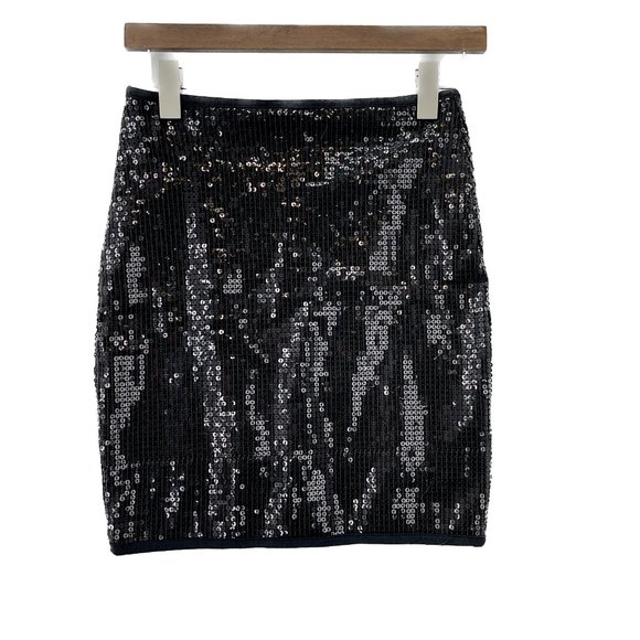 TALULA Black Sequin Mini Skirt Size S - Picture 1 of 3